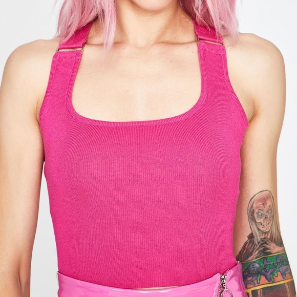 Dolls Kill Tank Top Hot Pink Large - Picture 1 of 7